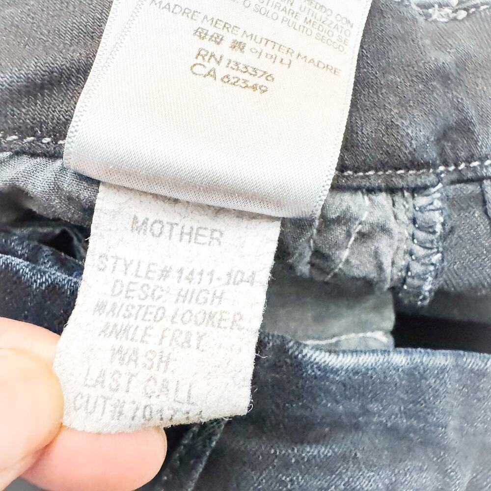 Mother High Waisted Looker Ankle Fray Last Call Dark Wash Denim Jeans Size 25 - Picture 7 of 11